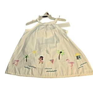 Vintage Y2K Old Navy Baby Girl 3-6 M Sun Dress Outfit Embroidered Luau Hula READ